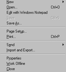 File menu