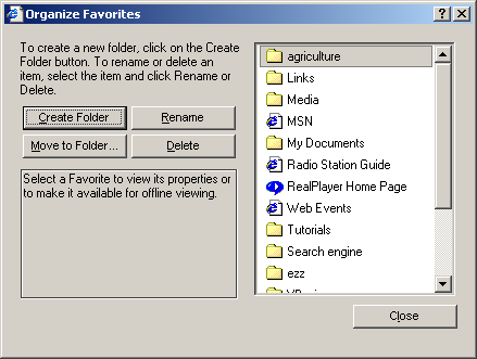 Organize Favourites